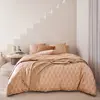 Image de Parure de lit en percale de coton beige 260x240