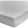 Image de Drap housse uni en coton lavé gris Mastic 140x200