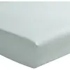 Image de Drap housse uni en percale de coton gris 140x190