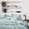 Image de Housse de couette unie en percale de coton gris 200x200