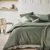 Image de Housse de couette bicolore en coton vert 240x220