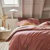 Image de Housse de couette bicolore en coton rose 200x200