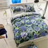 Image de Housse de couette imprimée en percale de coton bleu 260x240