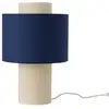 Image de Lampe à poser tissu bleu et blanc h40