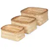 Image de Lot 3 paniers de rangement bambou halong 30 x 23 x h.15 cm