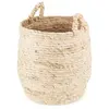 Image de Panier de rangement en feuilles de maïs tressées H30cm