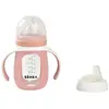 Image de Biberon verre + housse silicone 2 en 1 rose