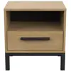 Image de Chevet 1 tiroir et 1 niche décor chêne et noir mat - l44,6 cm