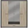 Image de Armoire 4 portes ouvrantes et 2 tiroirs l198 cm - effet bois clair