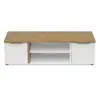 Image de Meuble tv 2 portes et 2 niches chêne et blanc l135 cm