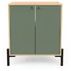 Image de Meuble sous vasque 2 portes l69,2 cm - chêne et vert