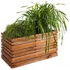 Image de Bac à fleurs en bois teinté marron L-100cm
