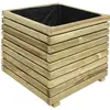 Image de Bac à fleurs en bois de pin carré L-50cm