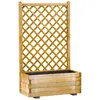 Image de Bac à fleurs rectangle avec treillis droit en bois de pin