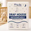 Image de Drap housse alèse 2 en 1 coton imperméable blanc 70x140 cm