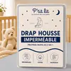 Image de Drap housse alèse 2 en 1 coton imperméable gris 60x120 cm