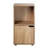Image de Table de chevet 2 cases effet bois 1 porte