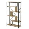 Image de Bibliothèque avec étagères 6 niveaux h160 cm - bois foncé