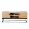 Image de Meuble tv décor chêne 2 portes 2 niches - l120 cm