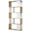 Image de Bibliothèque blanc et effet bois - h173.5 x l80 cm