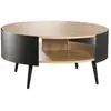 Image de Table basse ronde 2 niveaux flancs métal noir