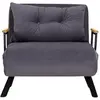 Image de Fauteuil convertible en tissu l67 cm - gris