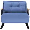 Image de Fauteuil convertible en tissu l67 cm - bleu