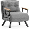 Image de Fauteuil convertible en tissu l67 cm - gris clair