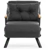 Image de Fauteuil convertible en tissu l67 cm - gris anthracite