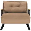 Image de Fauteuil convertible en tissu l67 cm - taupe