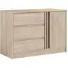 Image de Commode 3 tiroirs et 1 porte effet bois