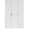 Image de Armoire varia - blanc - 3 portes + 2 tiroirs - 120 x 185 x 51 cm