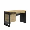 Image de Bureau 1 tiroir 1 porte effet bois et noir