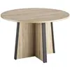 Image de Table Ronde 4 Places L120 cm Décor Bois Clair - Marron clair