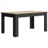 Image de Table extensible effet bois et noir 6 à 8 places
