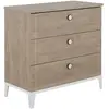 Image de Commode 3 tiroirs effet bois chêne blondblanc douceur & sécurité