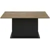 Image de Table extensible effet bois chêne avec pied central noir