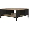 Image de Table basse carrée double plateau effet bois chêne
