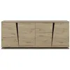 Image de Buffet 4 portes l 221 cm - décor chêne et noir