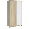Image de Armoire enfant 3 portes effet bois chêne bocage rangement optimisé