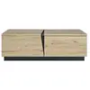 Image de Table basse 1 tiroir 1 niche l114 cm - décor chêne et noir