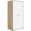 Image de Armoire 2 portes style moderne effet bois chêne beige pour chambre
