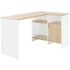 Image de Bureau d'angle effet bois et blanc