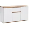 Image de Bureau pivotant blanc et effet bois clair