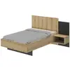 Image de Lit chevet lambris 120x200 effet bois