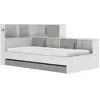 Image de Lit effet bois blanc/gris 90 x 200 cm