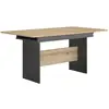 Image de Table rectangulaire à allonge effet bois et noir