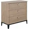 Image de Commode 3 tiroirs effet bois clair et noir