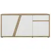 Image de Buffet 3 portes et 1 tiroir effet bois et blanc