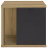 Image de Chevet 1 porte noir mat avec étagère effet bois